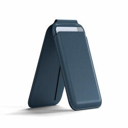 Satechi Vegan-Leather Magnetic Wallet Stand (iPhone 12/13/14/15 all models) - Dark Blue