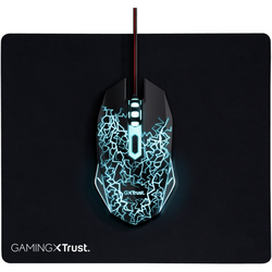 Kit Trust Basics gaming, mouse rezolutie 4000 DPI + mousepad negru