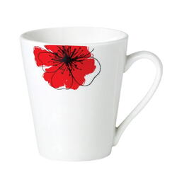 SET 12 CANI  310 ML, RED FLOWERS PETAL,VANORA HOME