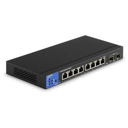 Linksys 8-Port Managed PoE+ Gigabit Switch + 2 SFP Ports - Black