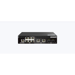 Switch QNAP M2106R CPU Marvell 98DX2528, 6 porturi 2.5Gbps, 2 porturi 10Gbps SFP+, 2 porturi 10GbE RJ45, rackmount, web-managed, garantie2 ani