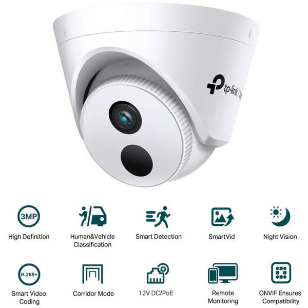 TP-LINK VIGI C430I 3MP Turret Network Camera 4mm