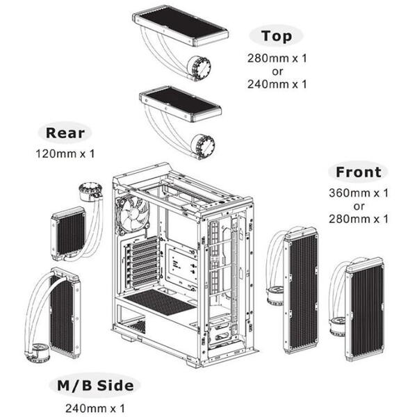 Carcasa Thermaltake Divider 500 TG Air neagra