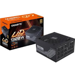 Gigabyte UD1300GM PG5, 1300 W, 80 Plus Gold, ATX 3.0, ATX12VHPWR, Full Modulara, Negru