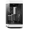 HYTE Y60, Premium ATX, 3 elemente sticla securizata, dual-chamber, riser PCIe inclus, Alb