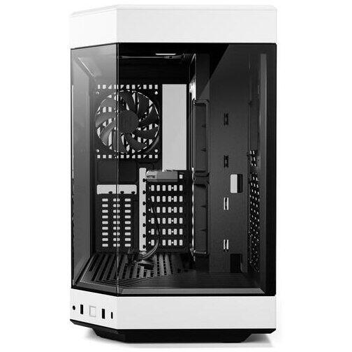 HYTE Y60, Premium ATX, 3 elemente sticla securizata, dual-chamber, riser PCIe inclus, Alb