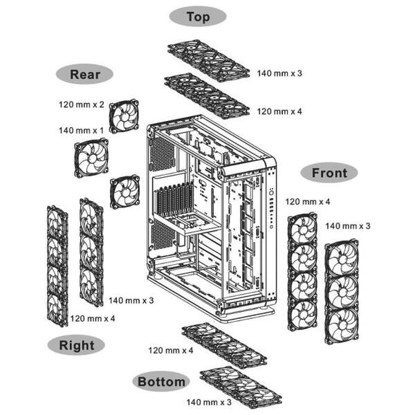 Carcasa Thermaltake Core P8 Tempered Glass neagra