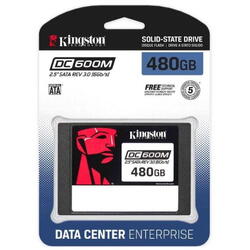 SSD Kingston, DC600M, 2.5", 480GB, SATA 3.0 (6GB/s), R/W speed: 560MBs/530MBs