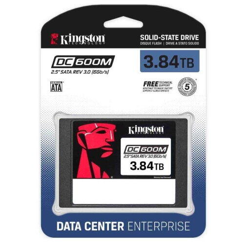 SSD Kingston, DC600M, 2.5", 3840GB, SATA 3.0 (6GB/s), R/W speed: 560MBs/530MBs