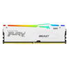 Memorie RAM Kingston, DIMM, DDR5, 64GB, 6000MHz, CL40, 1.35V, FURY Beast White, RGB, Kit of 2