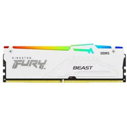 Memorie RAM Kingston, DIMM, DDR5, 64GB, 5600MHz, CL36, 1.35V, FURY Beast White, RGB, Kit of 2