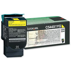 Toner Lexmark C544X1YG, yellow, 4 k, C544dn , C544dtn , C544dw ,C544n , C546dtn , X544dn , X544dtn , X544dw , X544n , X546dtn , X548de ,X548de Statoil , X548dte