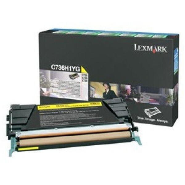 Toner Lexmark C736H1YG, yellow, 10 k, C736dn , C736dtn , C736n ,X736de , X738de , X738dte