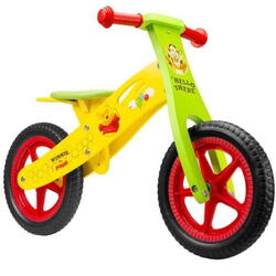 WOODEN BALANCE BIKE, SEVEN, MODEL WTP, 12 INCH, GALBEN VERDE