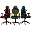 Scaun gaming X by Serioux, Torin, ajustabil, piele sintetica, piston pe gaz, manere reglabile, baza stea cu 5 picioare, greutate maxima admisa 150Kg, perne detasabile, negru si albastru