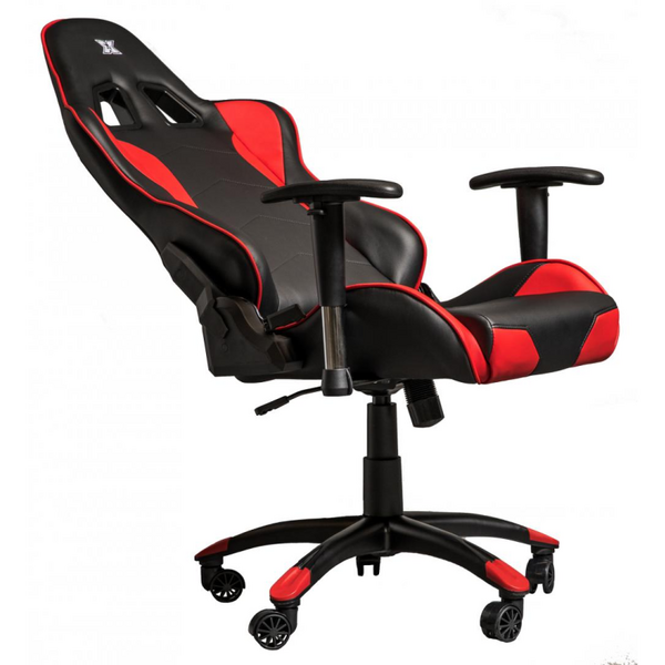 Scaun gaming X by Serioux, Torin, ajustabil, piele sintetica, piston pe gaz, manere reglabile, baza stea cu 5 picioare, greutate maxima admisa 150Kg, perne detasabile, negru si rosu