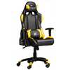 Scaun gaming X by Serioux, Torin, ajustabil, piele sintetica, piston pe gaz, manere reglabile, baza stea cu 5 picioare, greutate maxima admisa 150Kg, perne detasabile, negru si galben