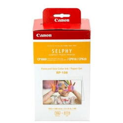 Set Canon RP-108 Ribon + set hartie (10 x 15 cm) pentru 108 printuri, compatibil cu imprimantele CP-820/910