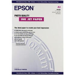 Hartie foto Epson S041068, dimensiune A3, 100 coli,photo quality inkjet paper, greutate 104g/m2