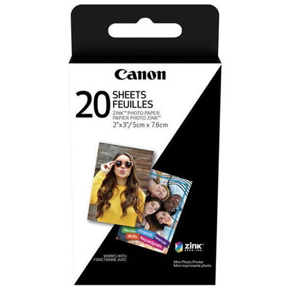 Hartie foto Canon ZINK pentru Zoemini, 5x7.6 cm, 20 bucati.