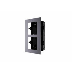 Panou frontal pentru 2 module de videointerfon modular Hikvision DS-KD- ACF2; permite conectarea a 2 module de interfon modular; montare incastrata; material aluminiu; doza de plastic inclusa; dimensiuni:236mm x 124mm × 4mm;