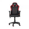 Scaun gaming X by Serioux, KIDS, ajustabil, piele sintetica, piston pe gaz clasa 2, manere reglabile, baza stea cu 5 picioare, greutate maxima admisa 100Kg, perna detasabila, negru/rosu