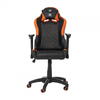 Scaun gaming X by Serioux, KIDS, ajustabil, piele sintetica, piston pe gaz clasa 2, manere reglabile, baza stea cu 5 picioare, greutate maxima admisa 100Kg, perna detasabila, negru/portocaliu