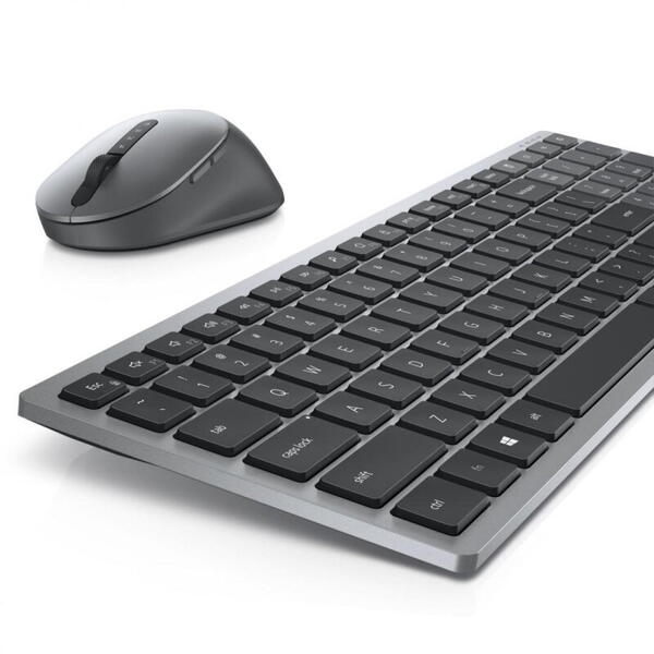 Kit tastatura si mouse Dell KM7120W, Wireless, Titan grey