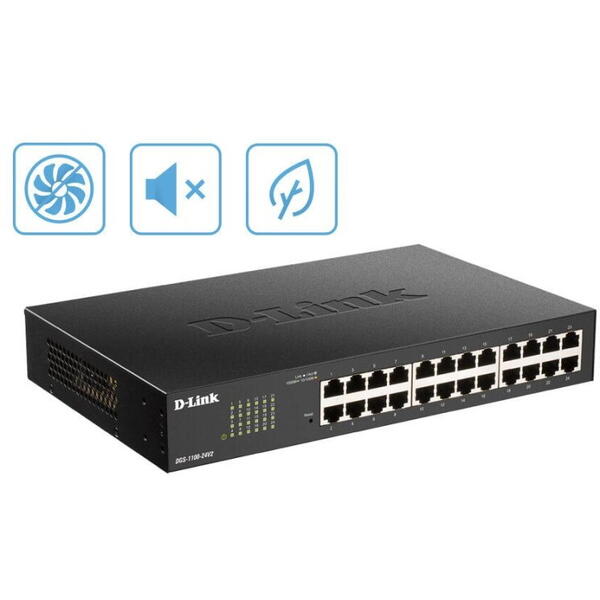 Switch D-Link Gigabit DGS-1100-24PV2, 24 port, 10/100/1000 Mbps