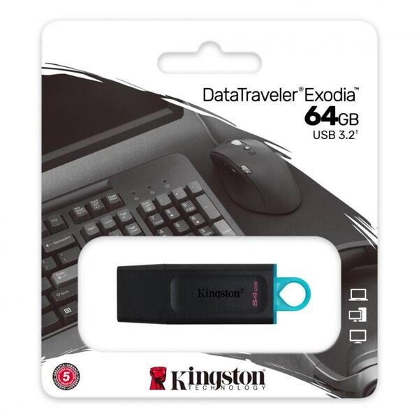 Memorie USB Flash Drive Kingston 64GB Data Traveler Exodia, USB 3.2