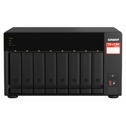 NAS QNAP 873A 8-Bay, CPU AMD Ryzen V1000 series V1500B 4C/8T 2.2GHz, RAM 8GB (1x 8GB) DDR4 (2 x SODIMM slots, max. 64GB, suport optional ECC RAM), 8x 2.5/3.5 SATA 6Gbps, 2x M.2 2280 NVMe PCIe Gen3 x1 HDD (neincluse), LAN: 2 x 2.5GbE (optional port 10GbE p