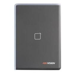 Cititor de card Hikvision DS-K1108AM, Pro series,  citeste carduri Mifare 13.56 MHz, distanta de citire: ≤ 50 mm, comunicare: RS-485, Wiegand (W26, W34) protocol si OSDP protocol,  indicator LED de stare si alimentare, tamper, buzzer, alimentare: 12 VDC,