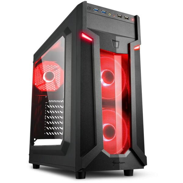 Carcasa Sharkoon VG6-W ATX, fara sursa, red