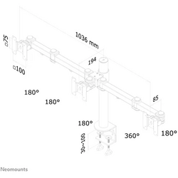 Suport Monitor de Birou Triplu, Neomounts by Newstar FPMA-D960D3, 10" - 21", VESA 100x100, suporta pana la 6kg, negru