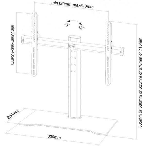 Suport Monitor de Birou, Neomounts by Newstar FPMA-D1250BLACK, 32" - 60", VESA 600x400, suporta pana la 40kg, negru