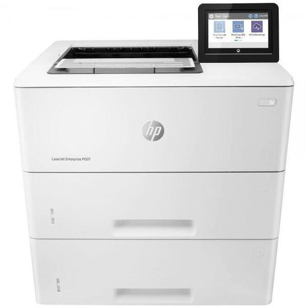 Imprimanta Laser Mono HP LaserJet Enterprise M507X; A4, max 45ppm (36ipm duplex), 1200x1200dpi, memorie 512MB, max 1.5GB, procesor 1.2 GHz, fpo 5.9 sec, limbaje HP PCL 6, HP PCL 5 ( Web only), HP postscript level 3 emulation, native PDF printing (v 1.7),