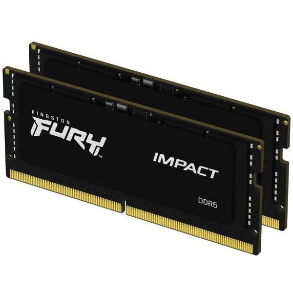 Memorie RAM Kingston Fury Impact, SODIMM, DDR5, 32GB, CL38, 4800MHz