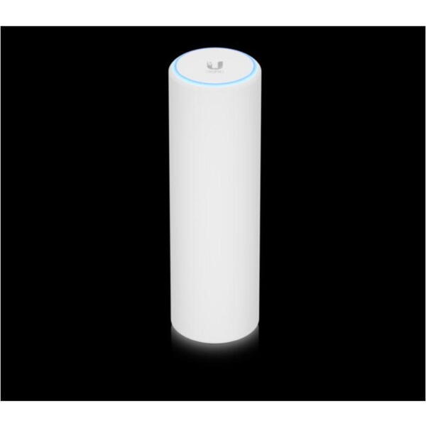 Ubiquiti Unifi U6-Mesh WIFI 6 access point, standard 802.11a/b/g WiFi 4/WiFi 5/WiFi 6 , interfata: 1x GbE RJ45, Bluetooth, protectie apa IPX5, alimentare: 802.3af PoE passive PoE, 48V, 0.32A adaptor PoE inclus, consum maxim: 11.4W, materiale: plastic/alum