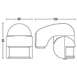 Senzor miscare pentru exterior Philips Virginia 180°, PIR, IP44, Negru