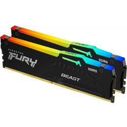 Memorie RAM Kingston FURY Beast RGB, DIMM, 32GB (2x16GB) DDR5, CL40, 6000MHz