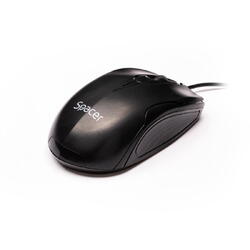 MOUSE Spacer, PC sau NB, cu fir, USB, optic, 800 dpi, butoane/scroll 3/1, negru, SPMO-M11