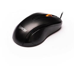 MOUSE Spacer, PC sau NB, cu fir, USB, optic, 1000 dpi, butoane/scroll 3/1, negru, SPMO-F01