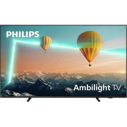 Smart TV Philips Ambilight 50PUS8007/12 (Model 2022) 50"(126CM), LED 4K, Negru, Plat, Android TV, Mirroring iOS/Android, Pixel Precise Ultra HD, HDR10+/HLG, 60 Hz, DVB-T/T2/T2-HD/C/S/S2, 20 W, Wi-Fi Bluetooth, 1xJack 3.5 mm, 2xUSB 3.0, 1xRJ-45, CI+ slot,