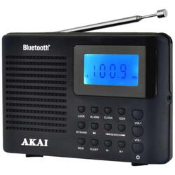 Radio cu ceas Akai APR-400 cu baterii 3x AAA, Bluetooth 5.0, Power max 0.8W, accesorii: curea de mana