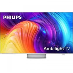 Smart TV Philips Ambilight 55PUS8807/12 (Model 2022) 55"(139CM), LED 4K, Silver, Flat, Android TV, Mirroring iOS/Android, P5 picture engine-120 Hz, HDR10+/HLG/Dolby Vision, 120 Hz, DVB-T/T2/T2-HD/C/S/S2, 20 W, Wi-Fi Bluetooth, 1xJack 3.5 mm, 2xUSB, 1xRJ-4