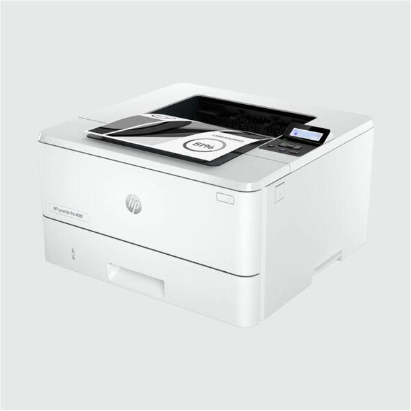 Imprimanta Laser Mono HP LaserJet PRO 4002DW; A4, duplex, viteza printare 40ppm Rezolutie printare:1200x1200dpi, memorie 256MB, max, procesor 1.2 GHz, fpo 6.1 sec, limbaje HP PCL 6, HP PCL 5e, HP postscript level 3 emulation, PDF, URF, PWG Raster , alimen