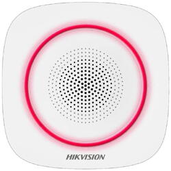 Sirena interior wireless AX PRO Hikvision DS-PS1-I-WE( Red indicator ) supporting 868MHz two-way communication via Cam-X protocol,multiple alarm sounds, strobe light indication, is used forinstant alerting when alarm triggered, Buzzer Decibel: 90 to 110 d