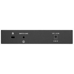 D-Link switch DMS-107, 7 porturi, Standarde si protocoale: IEEE 802.3 10BASE-T,  IEEE 802.3u 100BASE-TX,  IEEE 802.3ab 1000BASE-T,  IEEE 802.3bz 2.5GBASE-T5 porturi Gigabit, 2 porturi 2.5Gbps,  Capacitate 20 Gbps, fara ventilator, carcasa metal, dimensiun