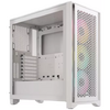 Carcasa Corsair iCUE 4000D RGB Airflow Mid Tower ATX, 3 ventilatoare incluse 120mm, 2x 3.5" drive bays, 2x 2.5" drive bays, dimensiune 466x453x230mm, alb