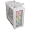 Carcasa Corsair iCUE 4000D RGB Airflow Mid Tower ATX, 3 ventilatoare incluse 120mm, 2x 3.5" drive bays, 2x 2.5" drive bays, dimensiune 466x453x230mm, alb